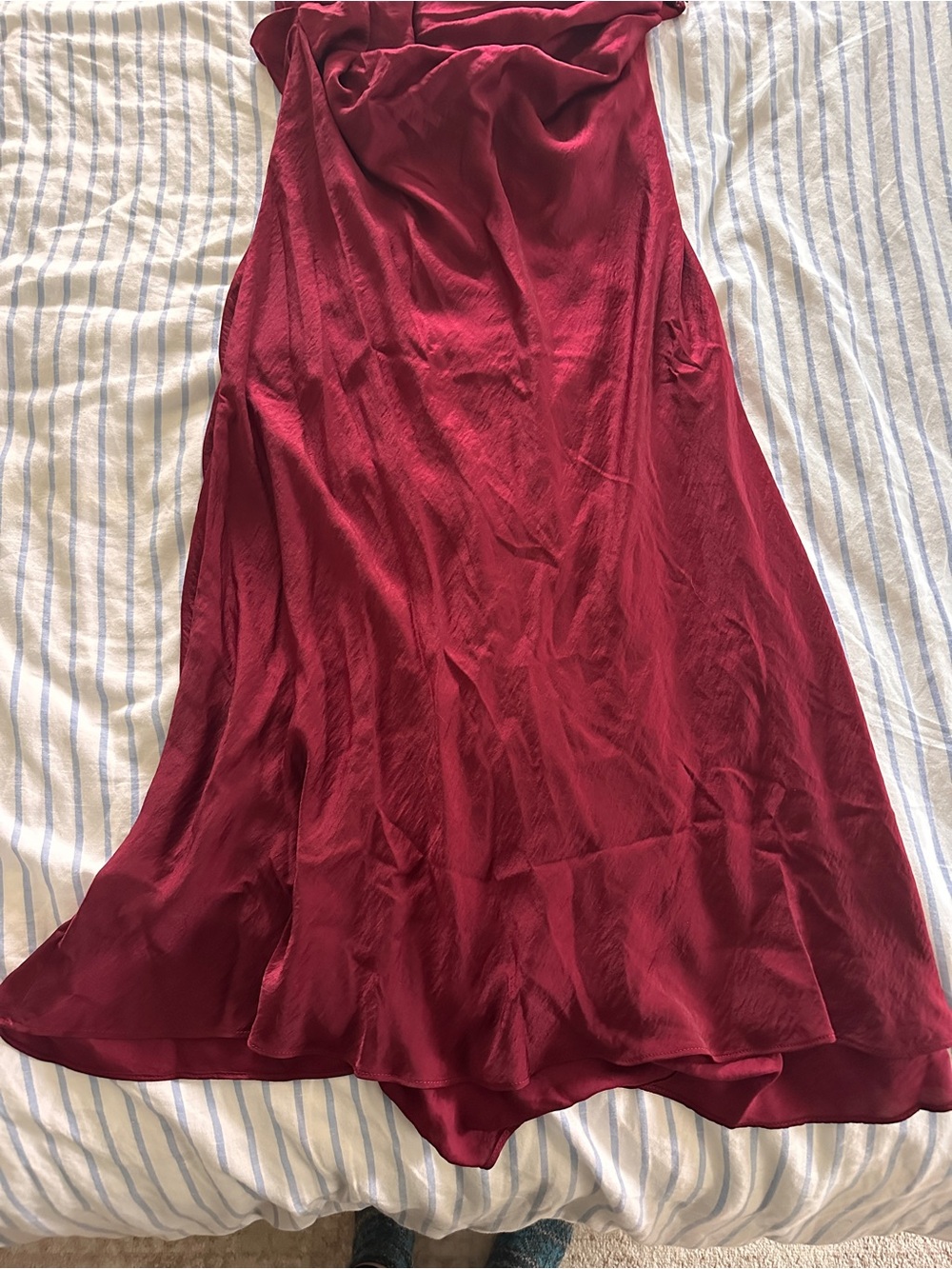 SHOWPO ASTRID MIDI DRESS One-Shoulder Burgundy Evening Dress NWT - Picture 9 of 12